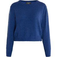 Flauschiger Kurzpullover mit Rundhalsausschnitt