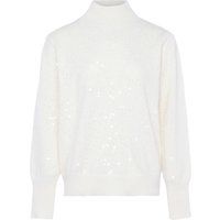 Paillettenbesetzter Strickpullover mit Stehkragen