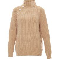 Rippstrick-Rollkragenpullover mit Schulterknöpfen