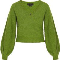 Strukturierter Strickpullover in Wickeloptik
