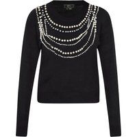 Eleganter Strickpullover mit Perlenbesatz