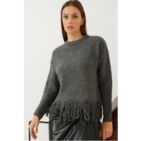 Strukturierter Cropped-Strickpullover