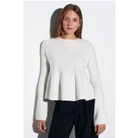Strickpullover mit Schößchen und Glockenärmeln