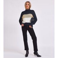 Oversize-Strickpullover mit Farbblock-Streifen