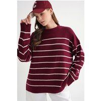 Gestreifter Strickpullover in Relaxed Fit