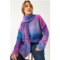 Rippstrick-Pullover mit Farbverlauf