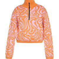 Kurzer Half-Zip Pullover mit Wirbelmuster