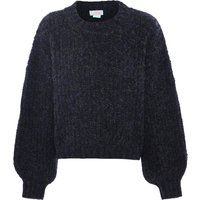 Strukturierter Strickpullover mit Ballonärmeln