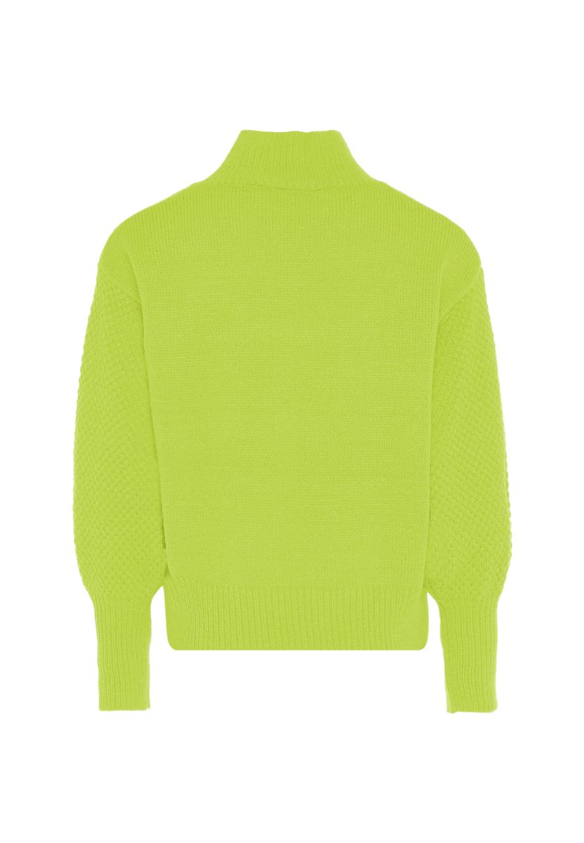 Pullover mit Blumenstickerei und Laternenärmeln