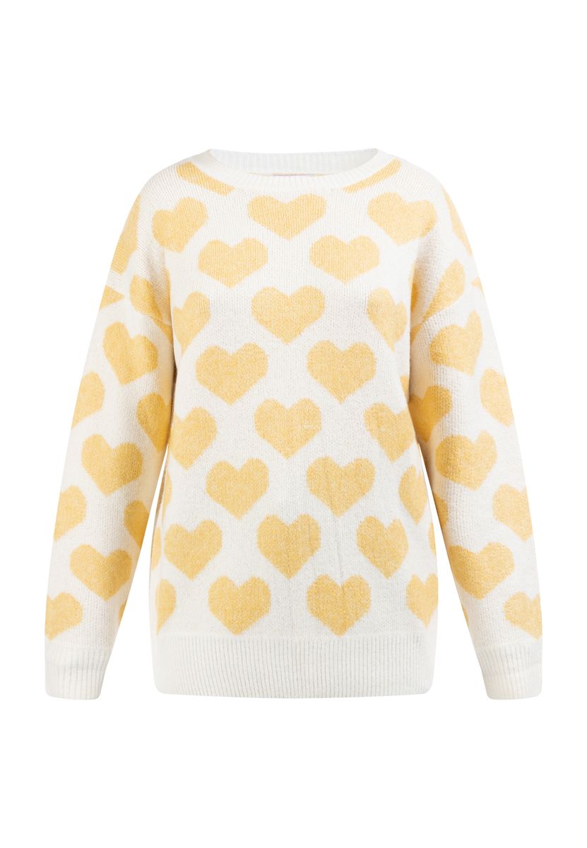 Oversized Strickpullover mit Herz-Intarsie