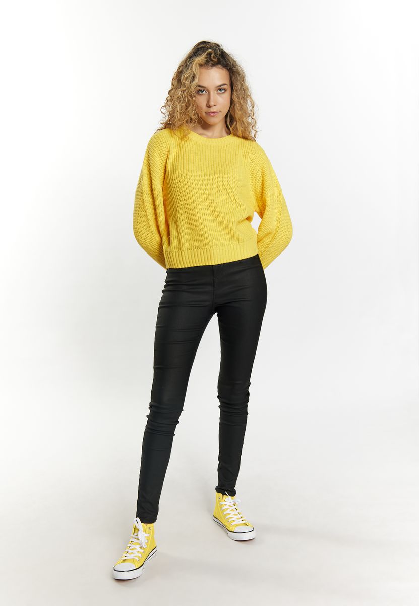 Grobstrickpullover mit Rundhalsausschnitt
