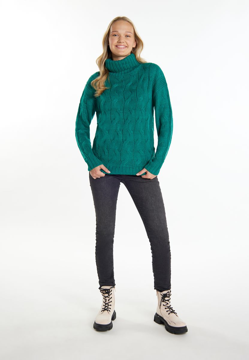 Kuscheliger Zopfstrick-Rollkragenpullover