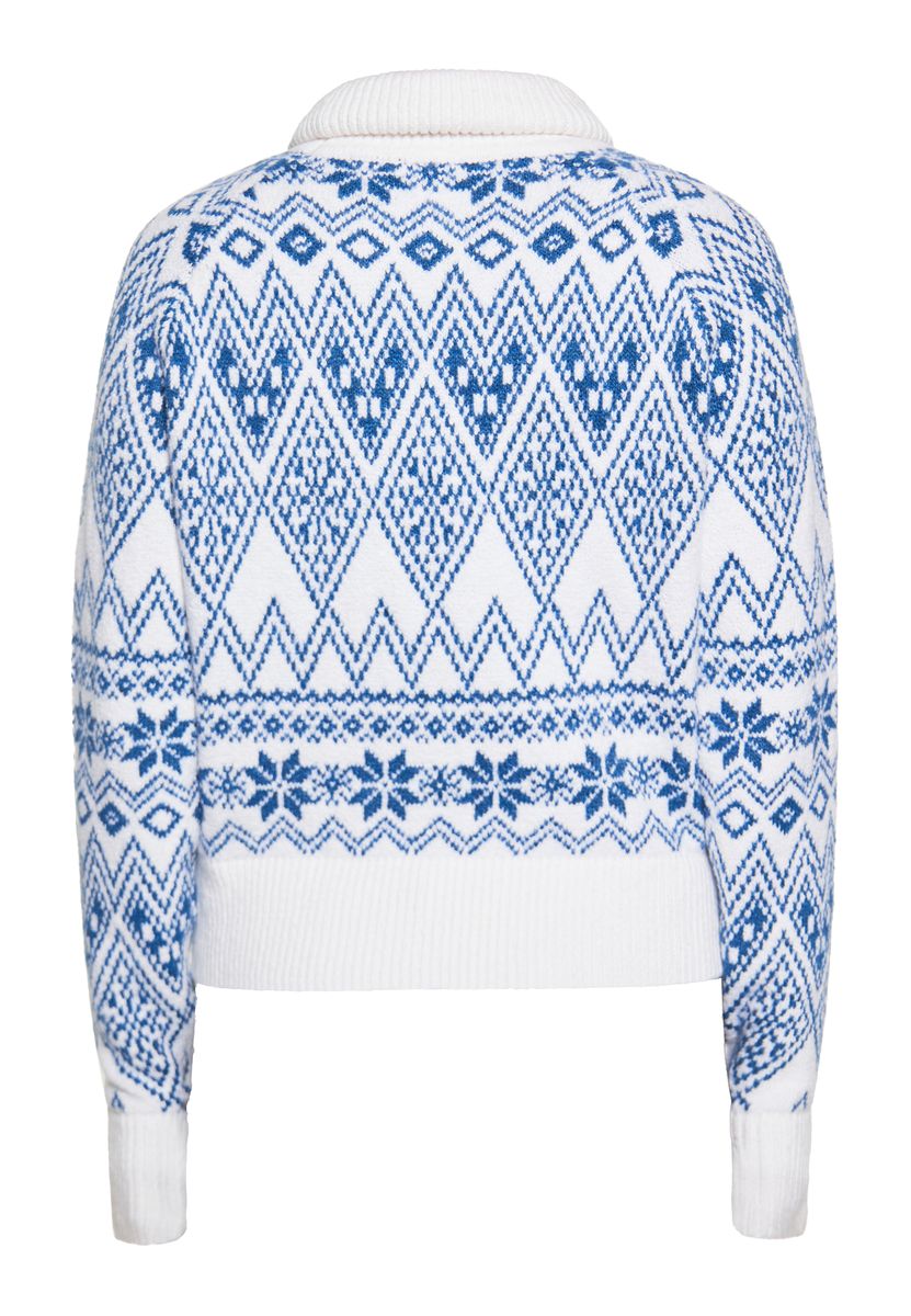 Geometrischer Jacquard-Rollkragenpullover aus Strick
