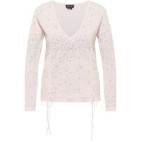 Wickel-Strickpullover mit Metallic-Sternen