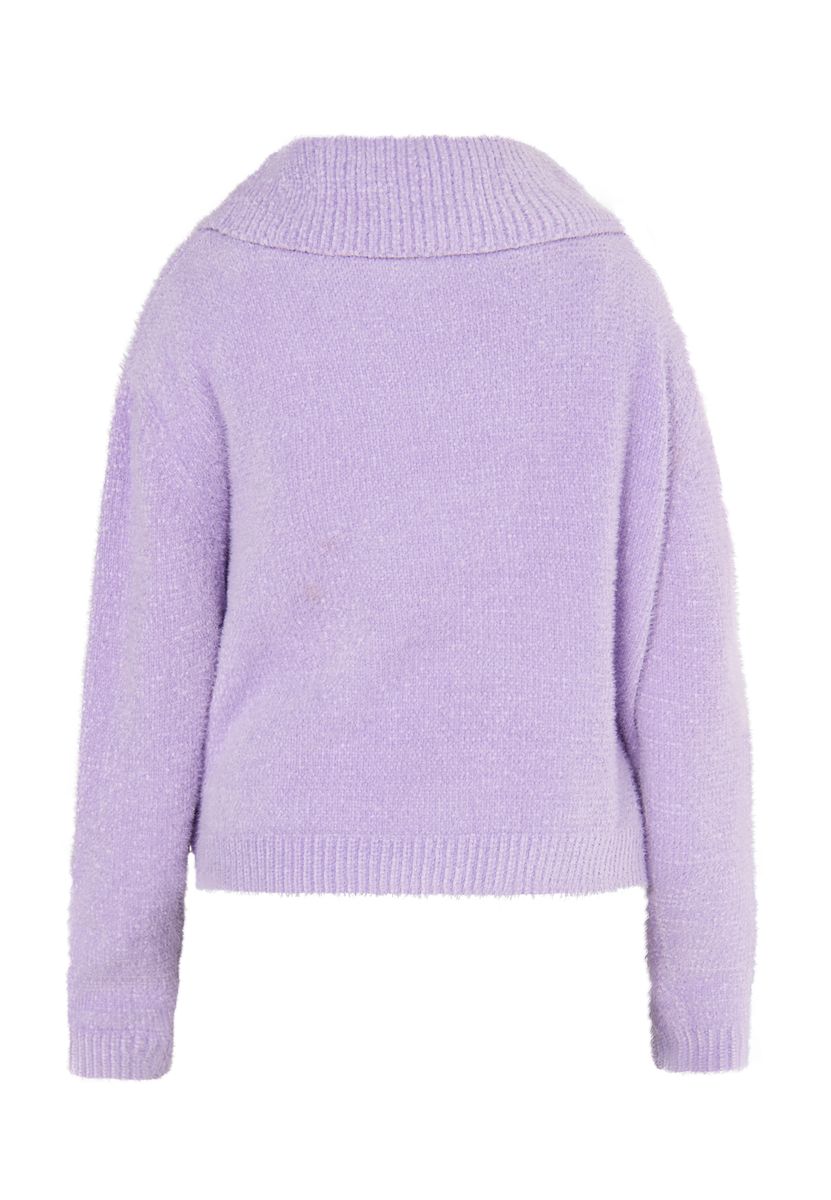 Weicher Chenille-Rollkragenpullover