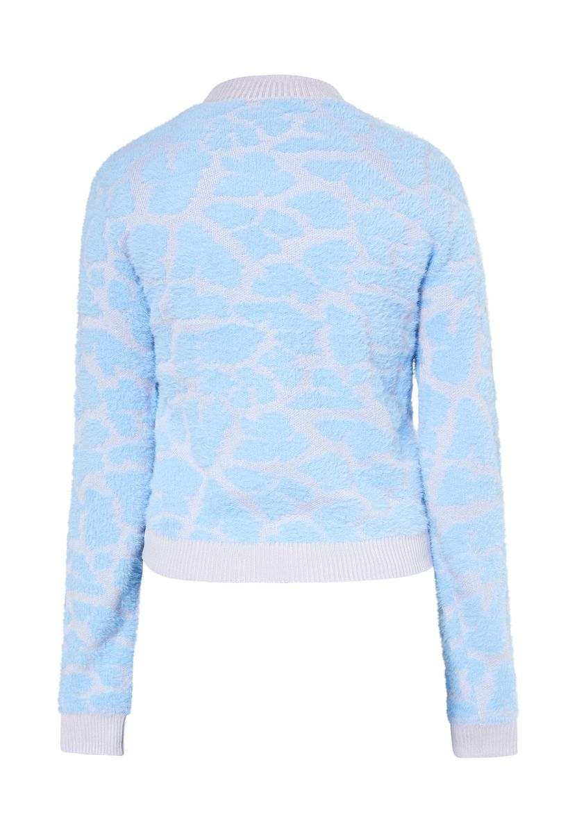 Flauschiger Pullover mit Giraffenmuster