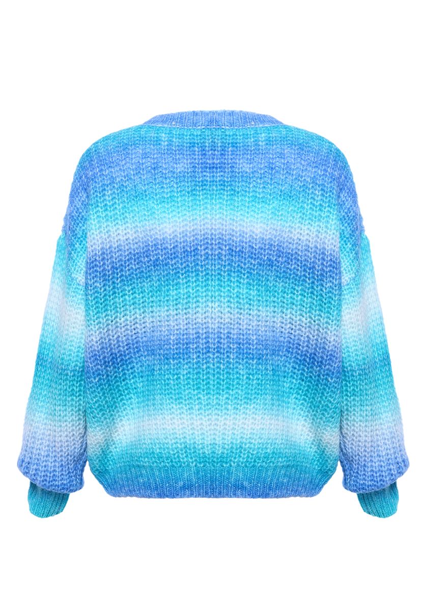 Grobstrickpullover mit Degradé-Farbverlauf