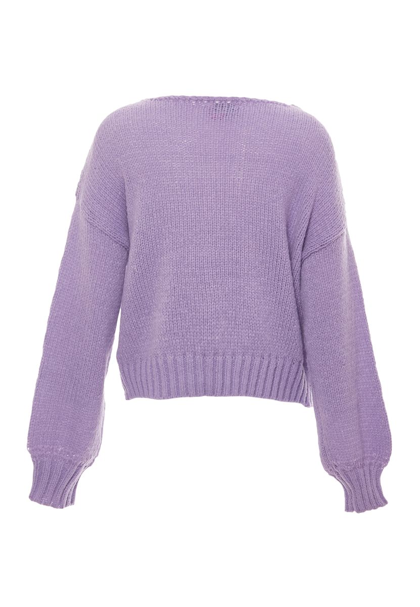 Oversized-Strickpullover mit V-Ausschnitt