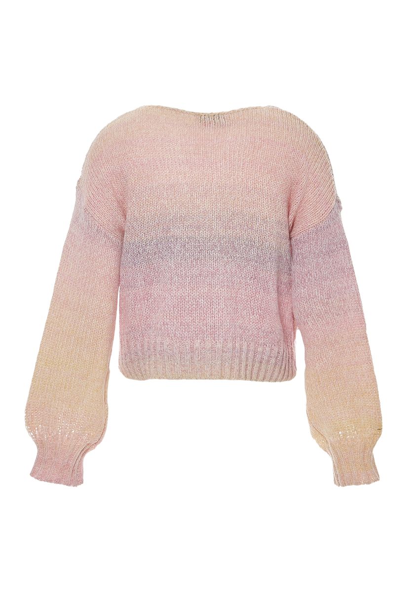 Ombré-Strickpullover mit V-Ausschnitt