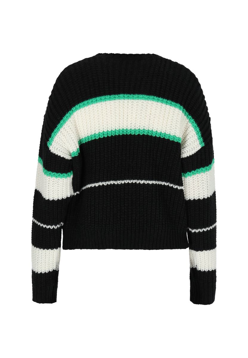 Grobstrick-Kurzpullover mit Streifenmuster