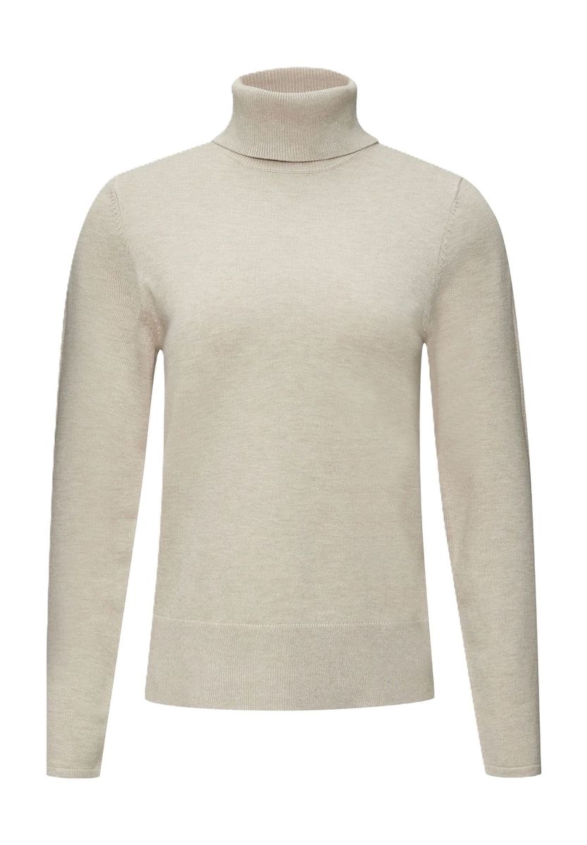 Rollkragenpullover mit feiner Rippstruktur