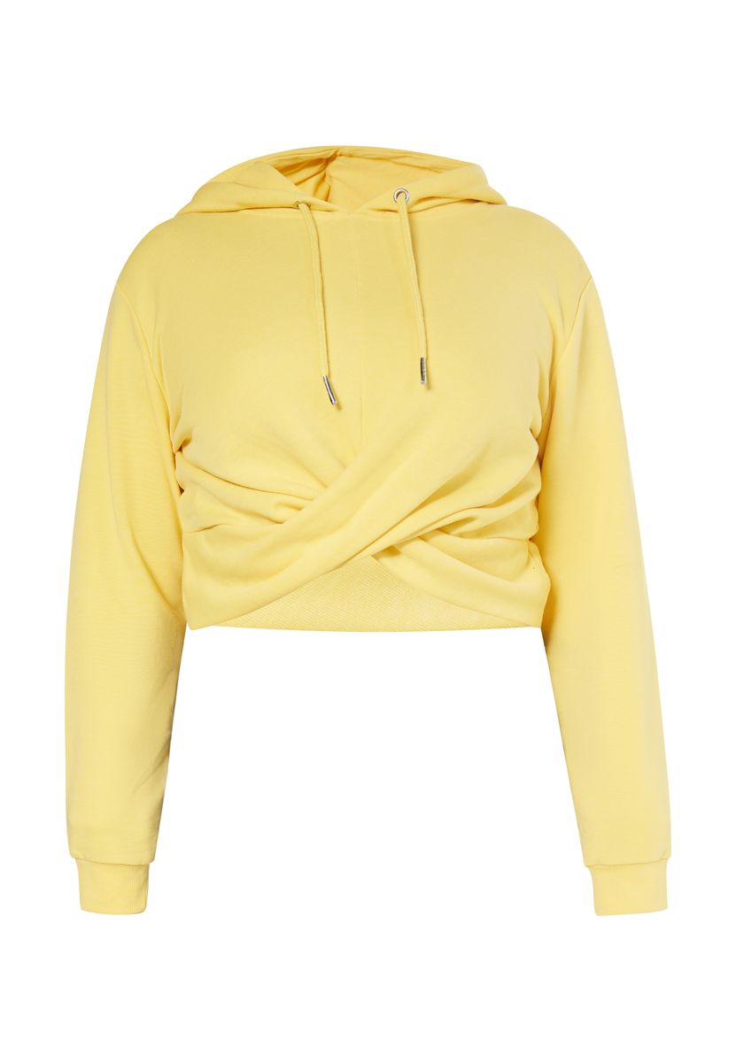 Cropped-Hoodie mit Wickeldetail