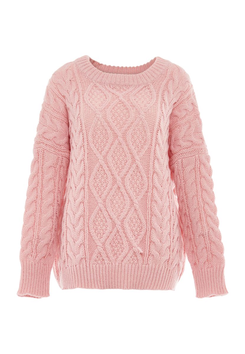 Gemütlicher Oversized-Zopfstrickpullover