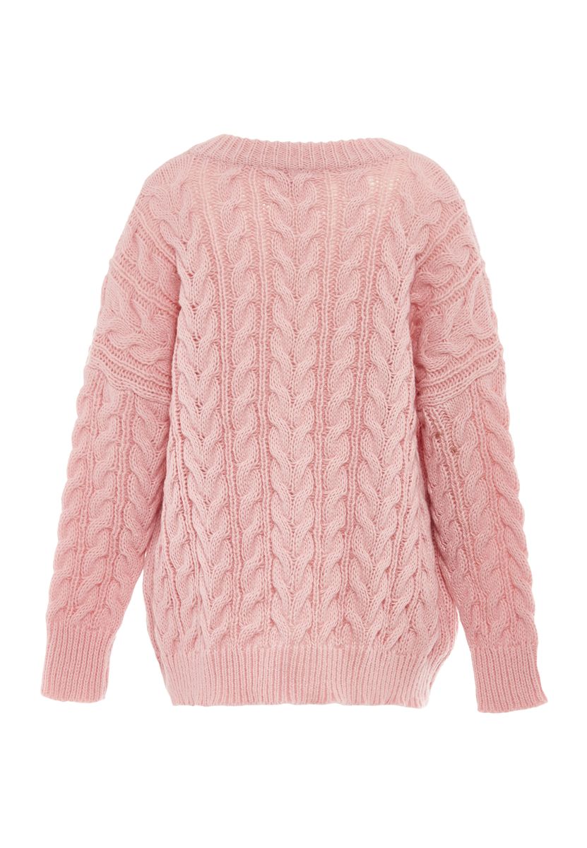 Gemütlicher Oversized-Zopfstrickpullover