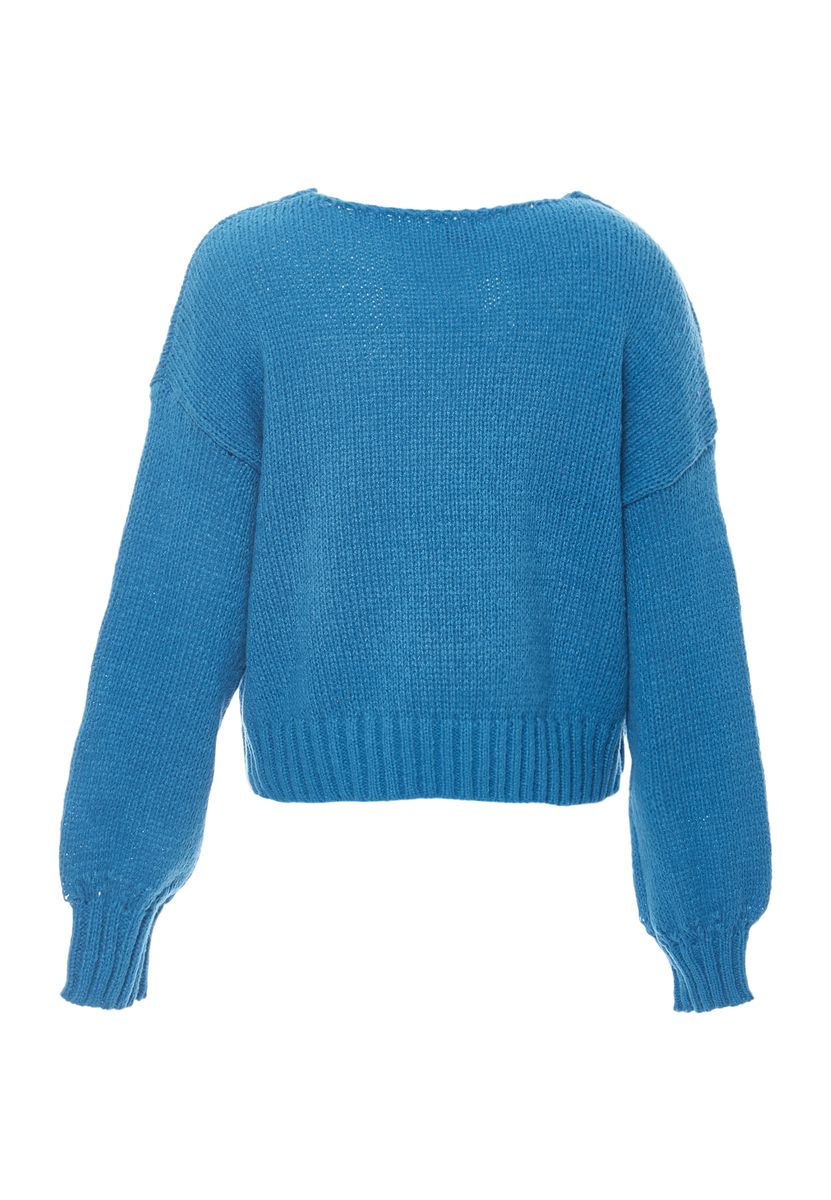 Weicher Strickpullover mit V-Ausschnitt