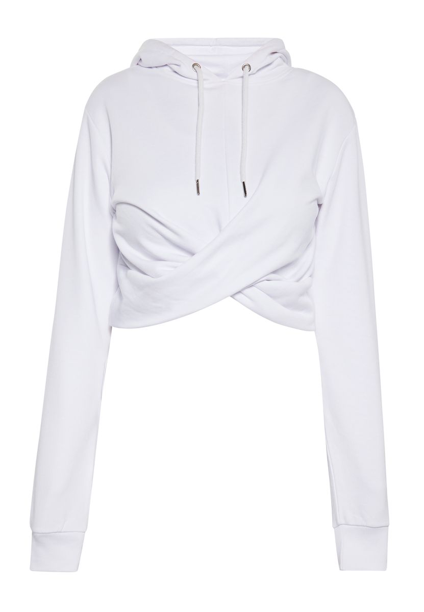 Kurzer Kapuzenpullover mit Knotendetail