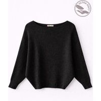 Oversize-Rippstrickpullover mit U-Boot-Ausschnitt
