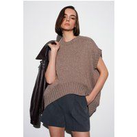 Übergroße gerippte Strickweste