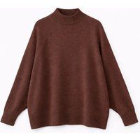 Oversized Rippstrick-Halbrollkragenpullover