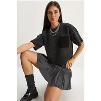 Kurzärmeliger Oversized Strickpullover