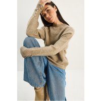 Grober Strickpullover mit Knöpfen am Ärmel