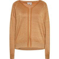 Schimmernder Strickpullover mit V-Ausschnitt
