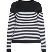 Gestreifter Rundhals-Strickpullover