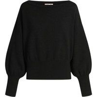 Strickpullover mit U-Boot-Ausschnitt und Ballonärmeln