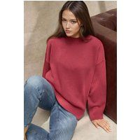 Lockerer Rundhals-Strickpullover