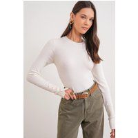 Schmaler Strickpullover mit Knopfdetails
