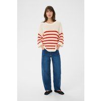 Gestreifter Strickpullover mit entspannter Passform