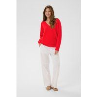 Lockerer Strickpullover mit V-Ausschnitt