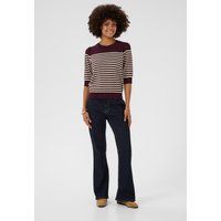 Gestreifter Feinstrickpullover mit Halbarm