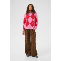 Klassischer Strickpullover mit Argyle-Muster