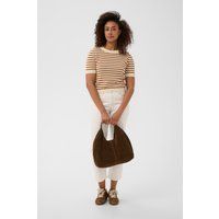 Locker Gestreiftes Kurzarm-Stricktop