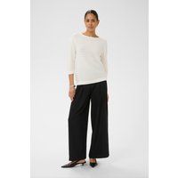 Strukturierter Strickpullover mit U-Boot-Ausschnitt