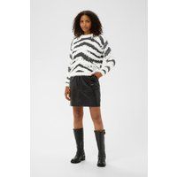 Weicher Pullover mit Zebramuster und Rundhals