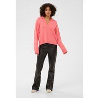 Lockerer V-Ausschnitt Polo-Strickpullover