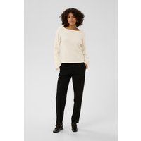Minimalistischer Strickpullover mit U-Boot-Ausschnitt