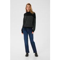 Gestreifter Strickpullover mit Glitzer-Effekt